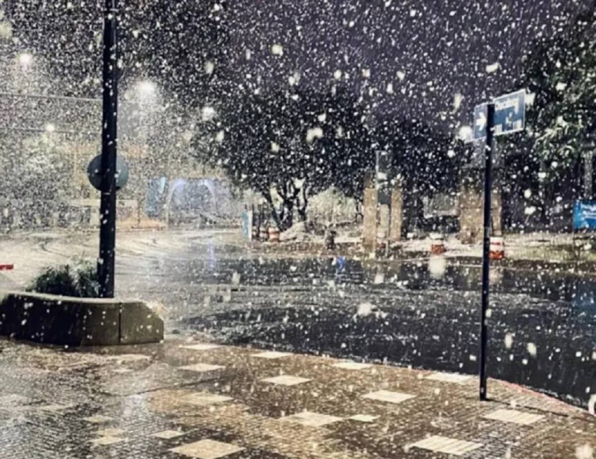 Nieve en Buenos Aires. Foto: NA.