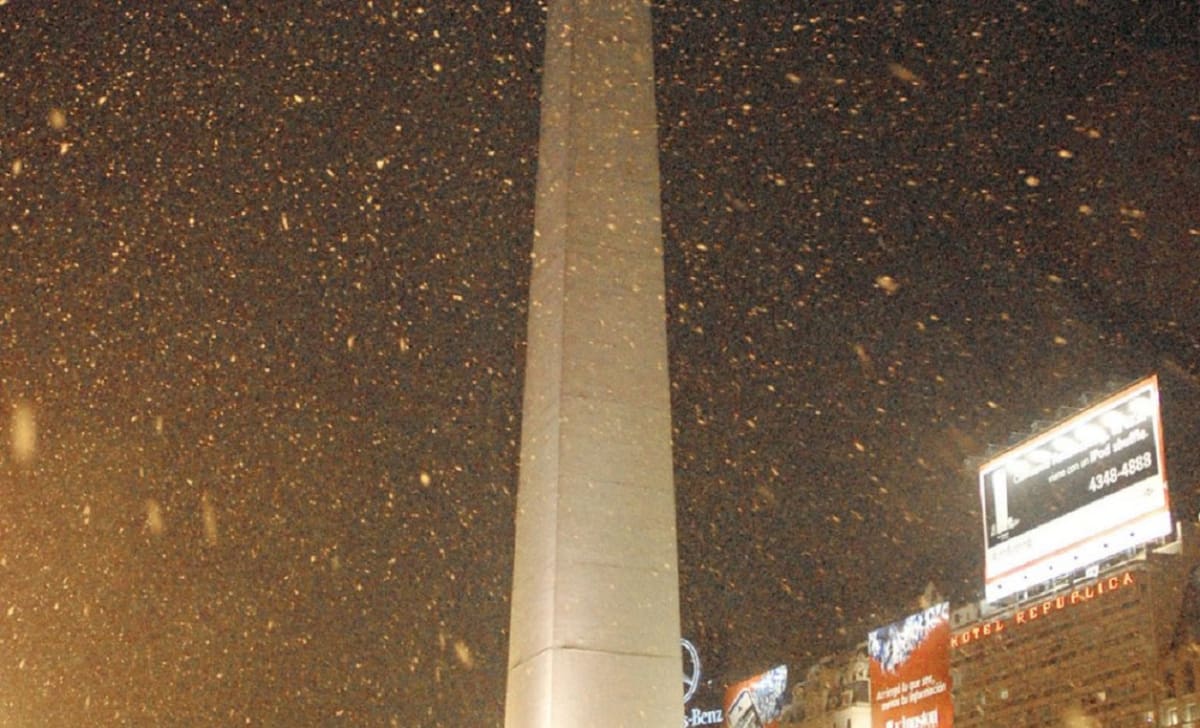 Nieve en Buenos Aires. Foto: NA