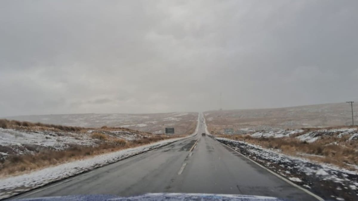 Nieve en las Altas Cumbres, Córdoba. Foto X.