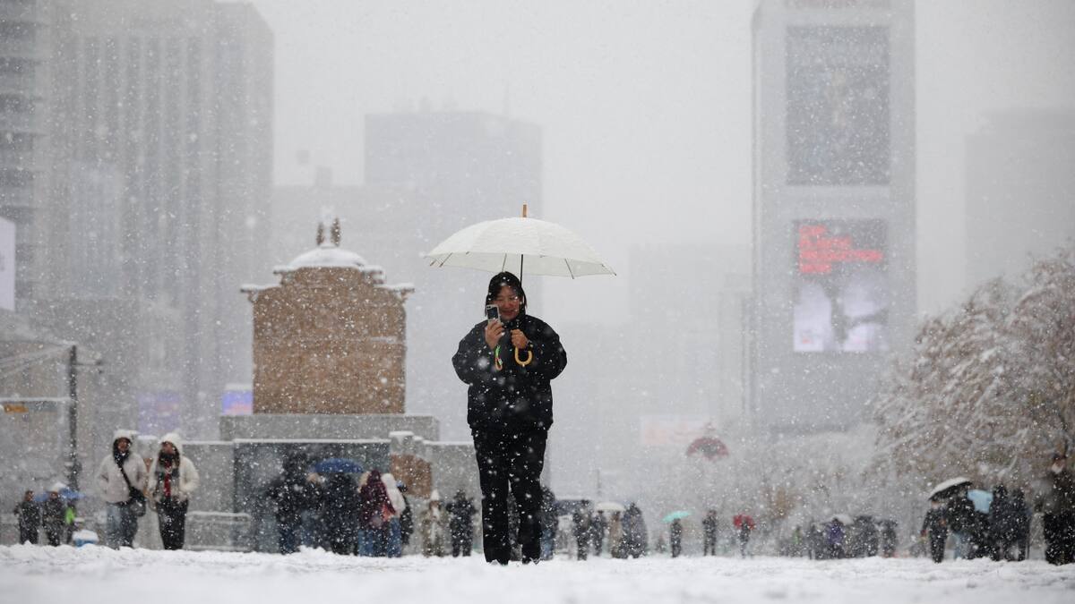 Nieve en Seúl. Fuente: Reuters