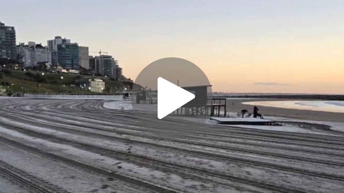 Mar del Plata amaneció de blanco: las impactantes imágenes de la nieve que dejó la ola polar
