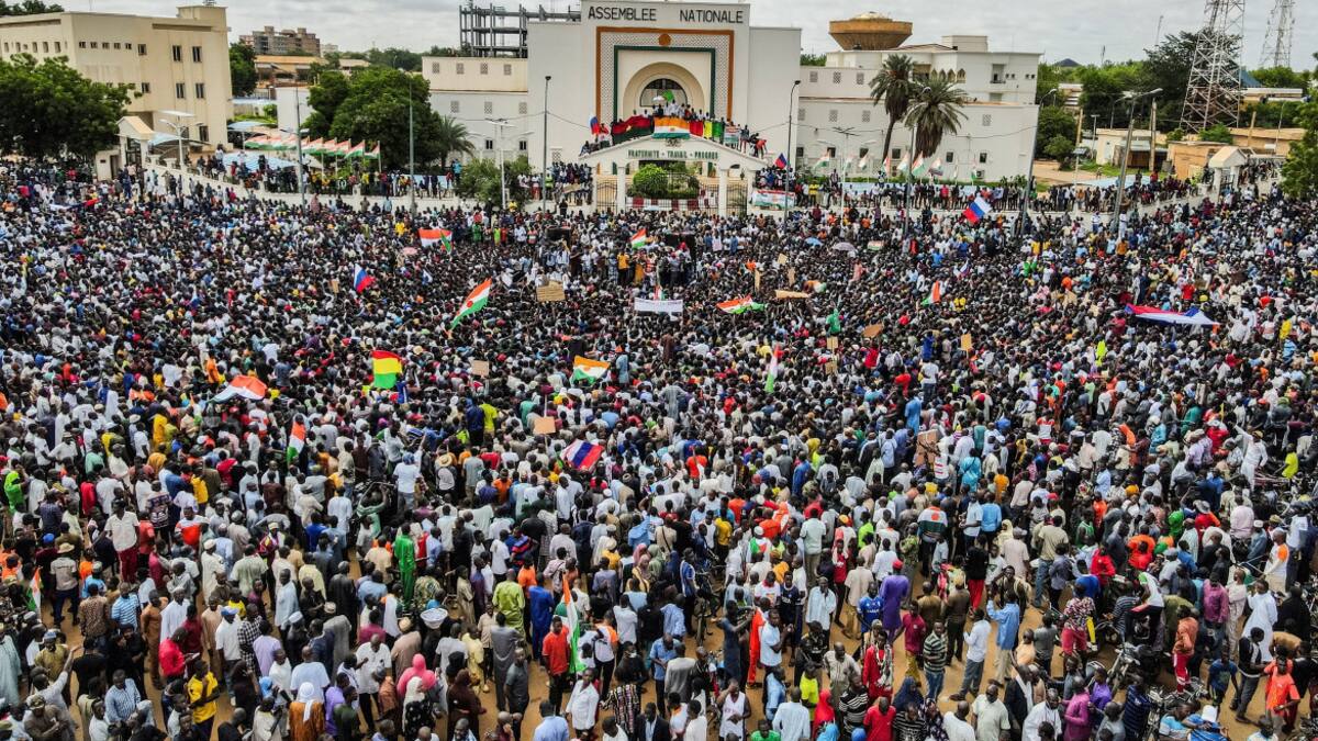 Níger, manifestantes a favor del golpe de Estado. Foto: Reuters.