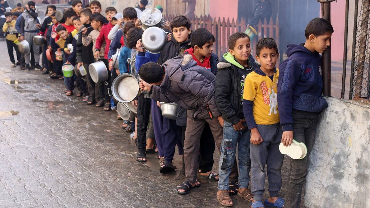 Niños desplazados de la Franja de Gaza. Foto: Reuters.