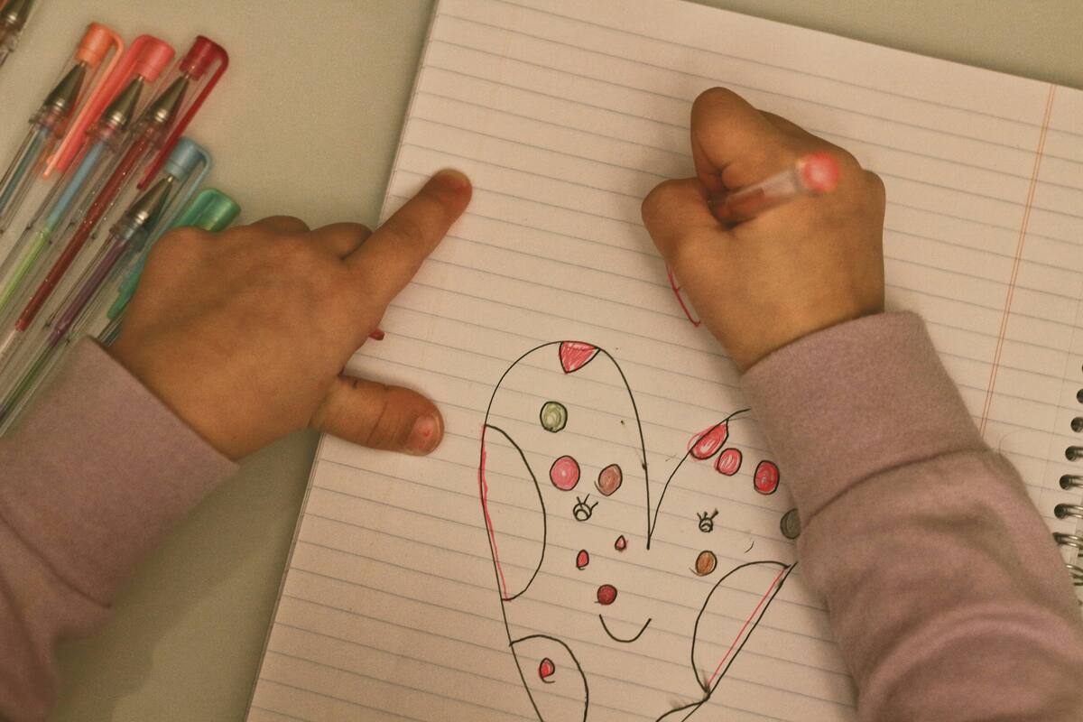 Niños, dibujo, pinturas, escuela, enseñanza.
