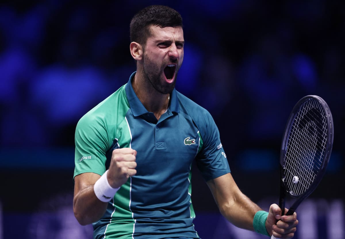 Novak Djokovic en el ATP Finals. Foto: REUTERS.