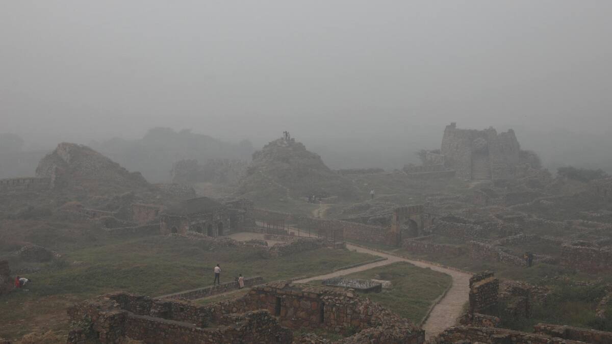 Nueva Delhi, India, bajo altos niveles de contaminación en el aire. Foto: EFE.