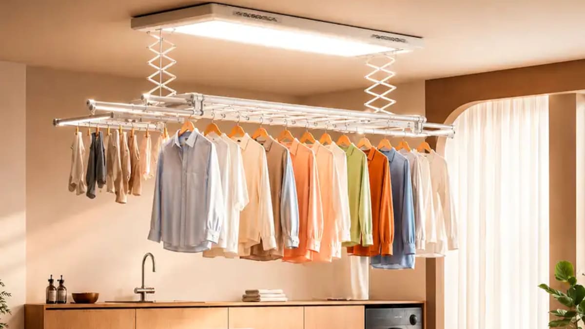Olvidate del tender: China lanzó una secadora inteligente que se oculta en el techo y soporta 35 kg de ropa