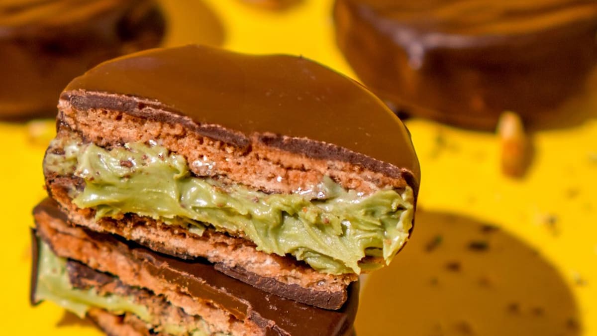 Nuevo alfajor de pistacho.
