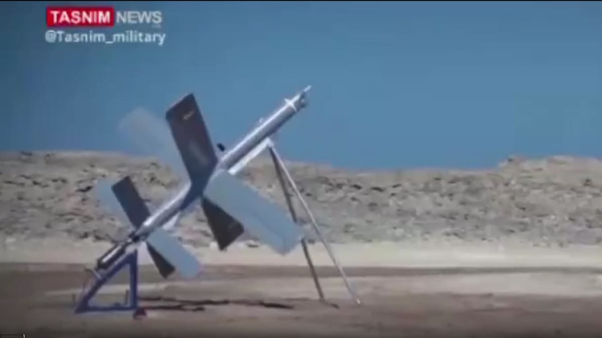 Nuevo dron Kamikaze iraní. Foto: X, Guardia Revolucionaria.