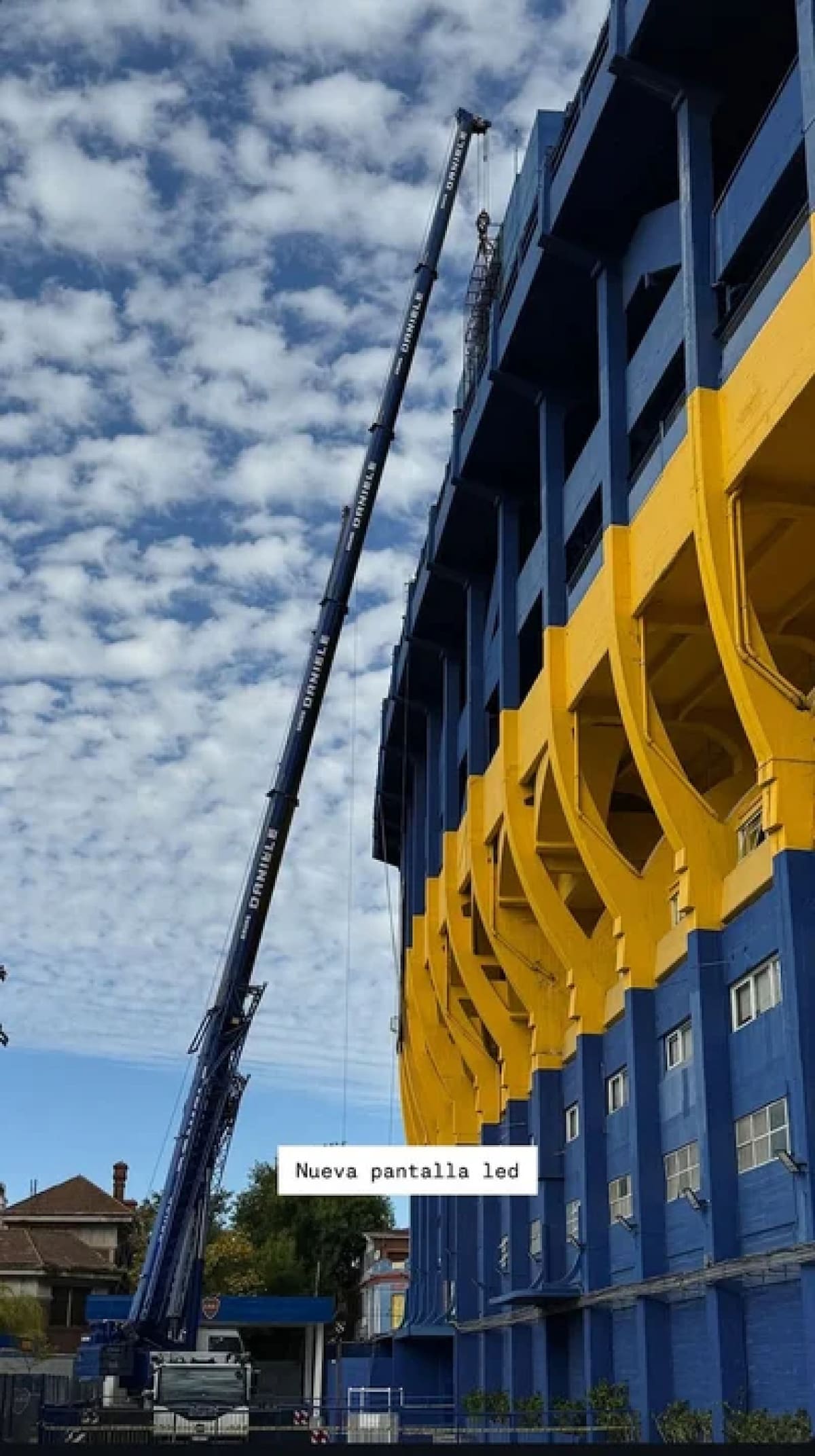 Obras sobre La Bombonera. Foto: NA.