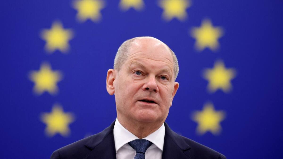 Olaf Scholz en la Unión Europea. Foto: Reuters.
