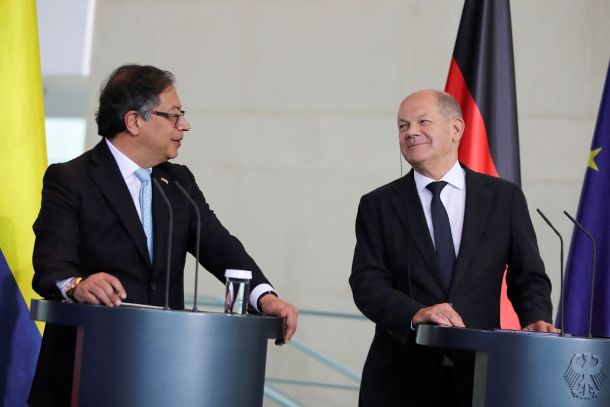 Olaf Scholz se reúne con el presidente colombiano Gustavo Petro. Foto: Reuter