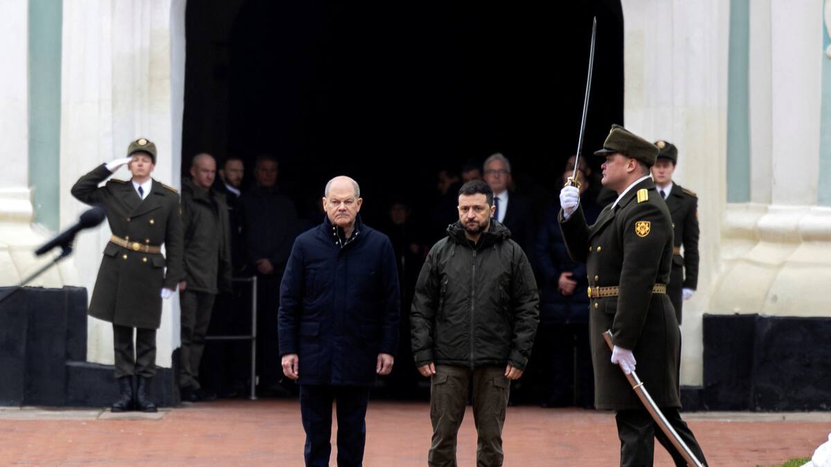 Olaf Scholz y Volodímir Zelenski. Foto: Reuters.