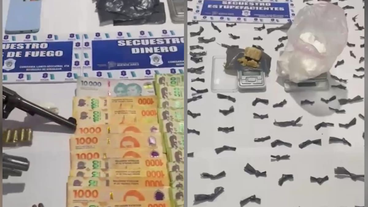Operativo anti droga en Remedios de Escalada: dos detenidos y secuestro de sustancias, armas y dinero en efectivo