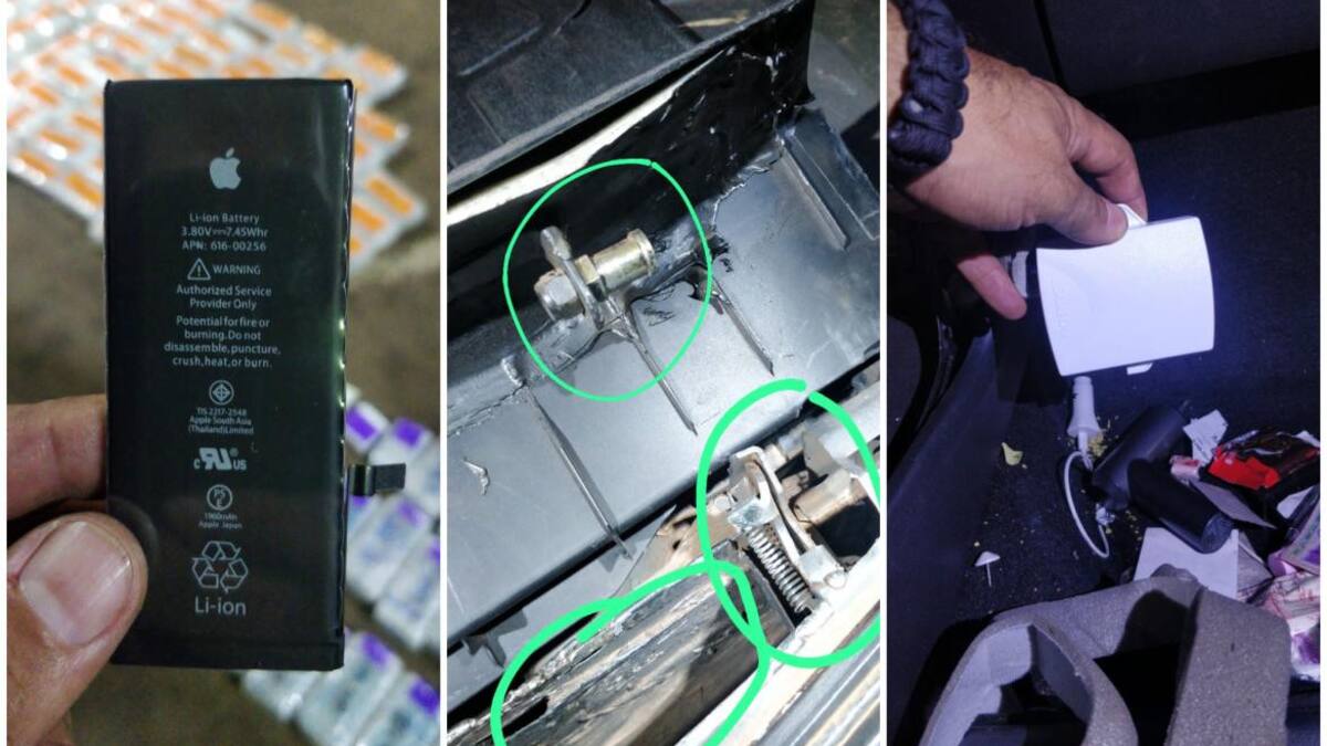 Operativo de Aduana por contrabando de 2000 productos de telefonía celular. Fotos: Prensa.