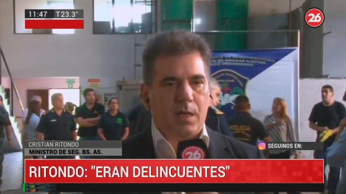 Operativo de quema de droga, policías corruptos, Cristian Ritondo, Canal 26