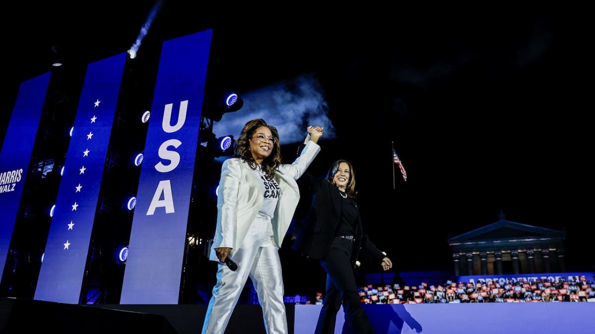 Oprah Winfrey apoyó a Kamala Harris en las elecciones de EEUU 2024. Foto: Reuters.