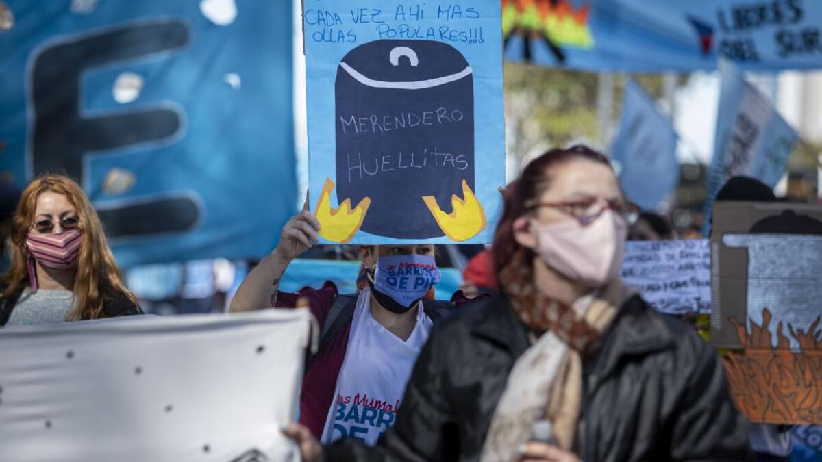 Organizaciones sociales, marcha y protesta, manifestaciones, merenderos, NA