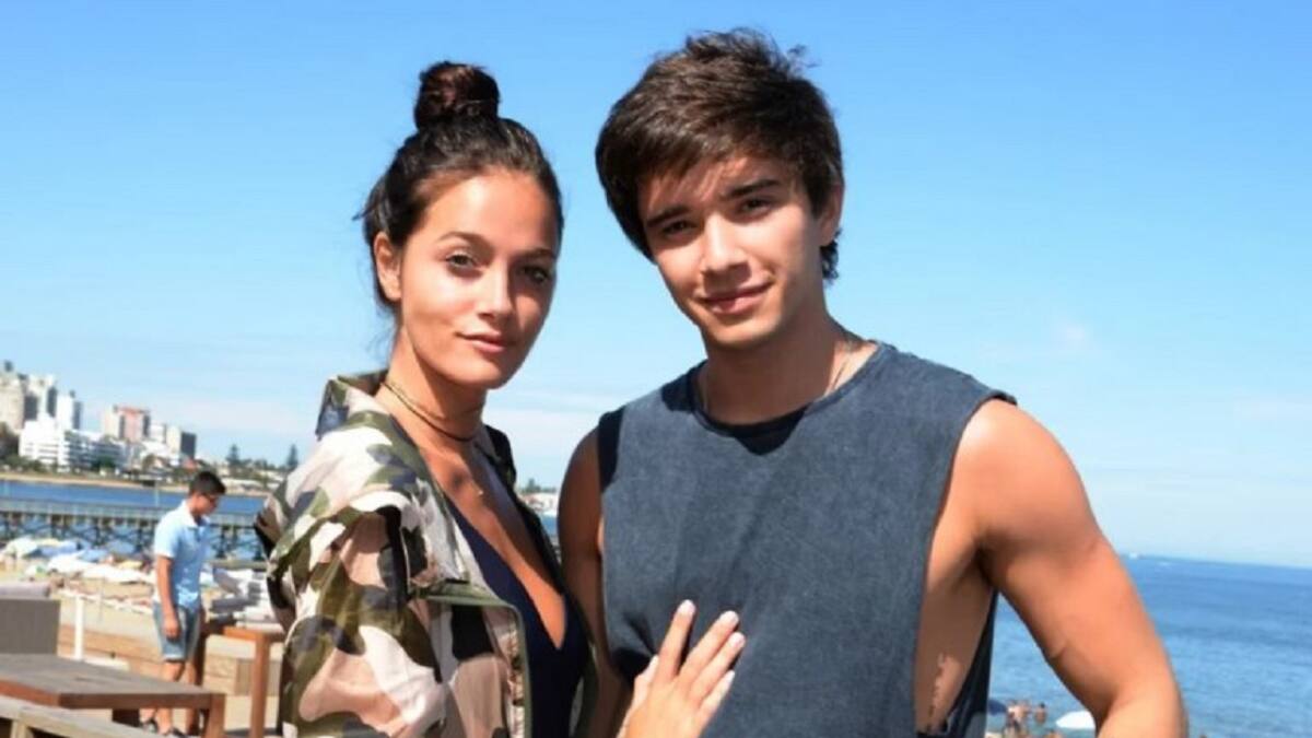 Oriana Sabatini y Julián Serrano cuando eran pareja. Foto: NA.