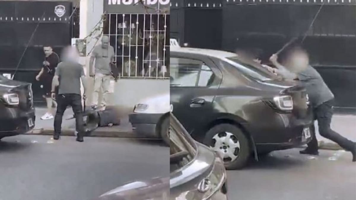 Otro taxista que vio la situación, activó el botón de pánico y alertó a la Policía. Foto: NA.