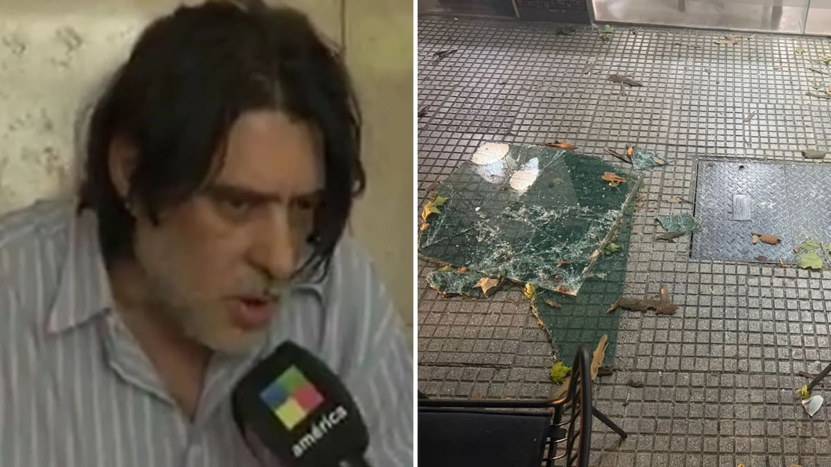 Pablo, el hombre al que se le cayó un vidrio mientras desayunaba en un bar de Palermo.