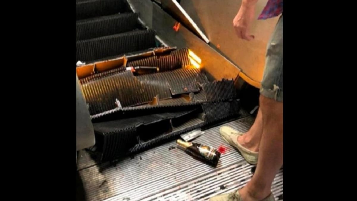 Pánico en la previa de la Champions: colapsó escalera mecánica