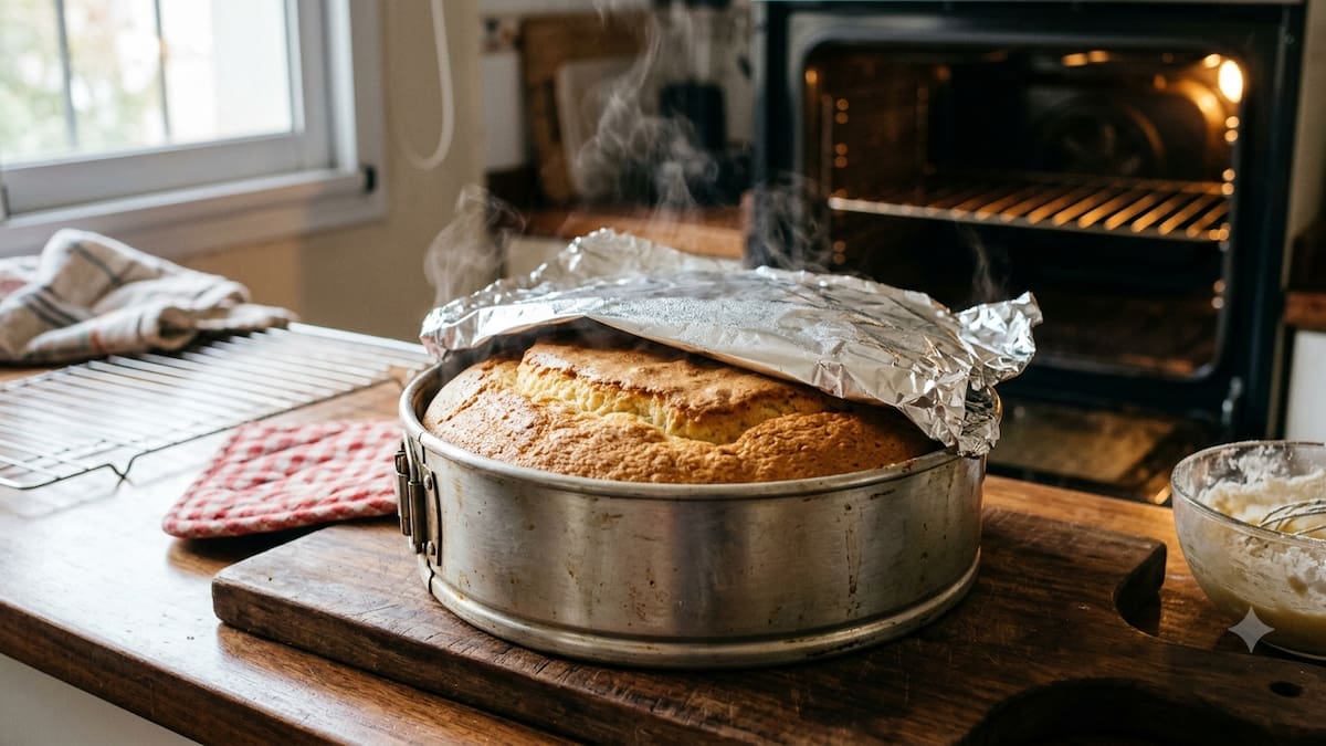 Lo dicen los expertos: por qué conviene cubrir el bizcochuelo con papel aluminio apenas sale del horno