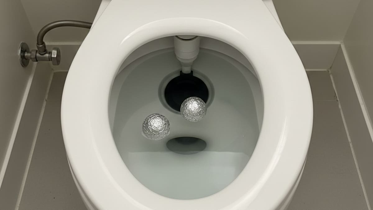 Papel aluminio en el inodoro