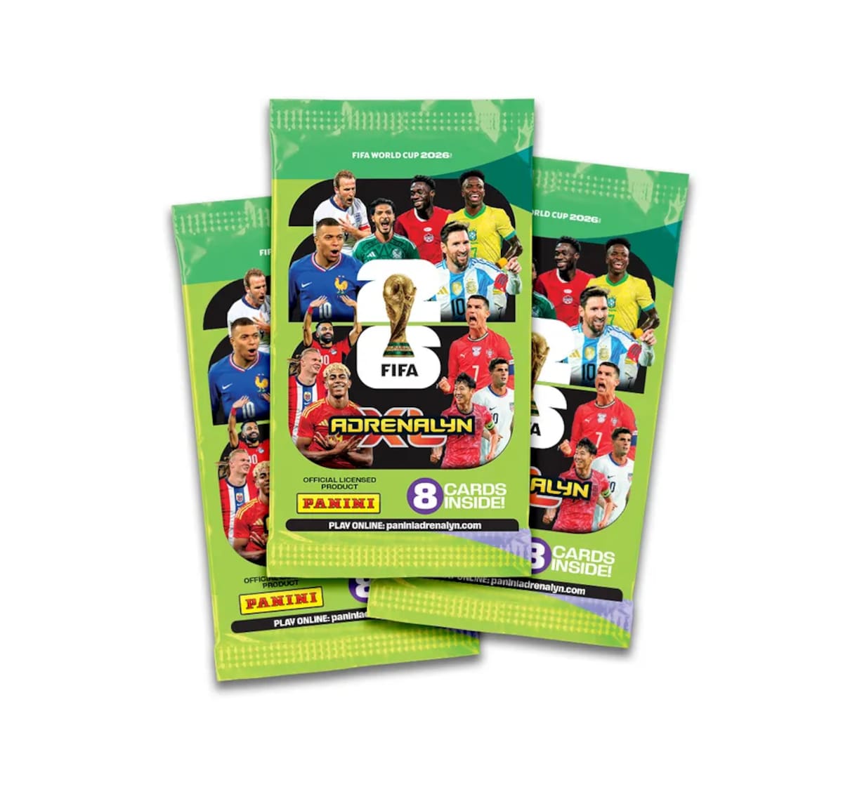 Paquetes de cartas del Mundial 2026 de Panini.