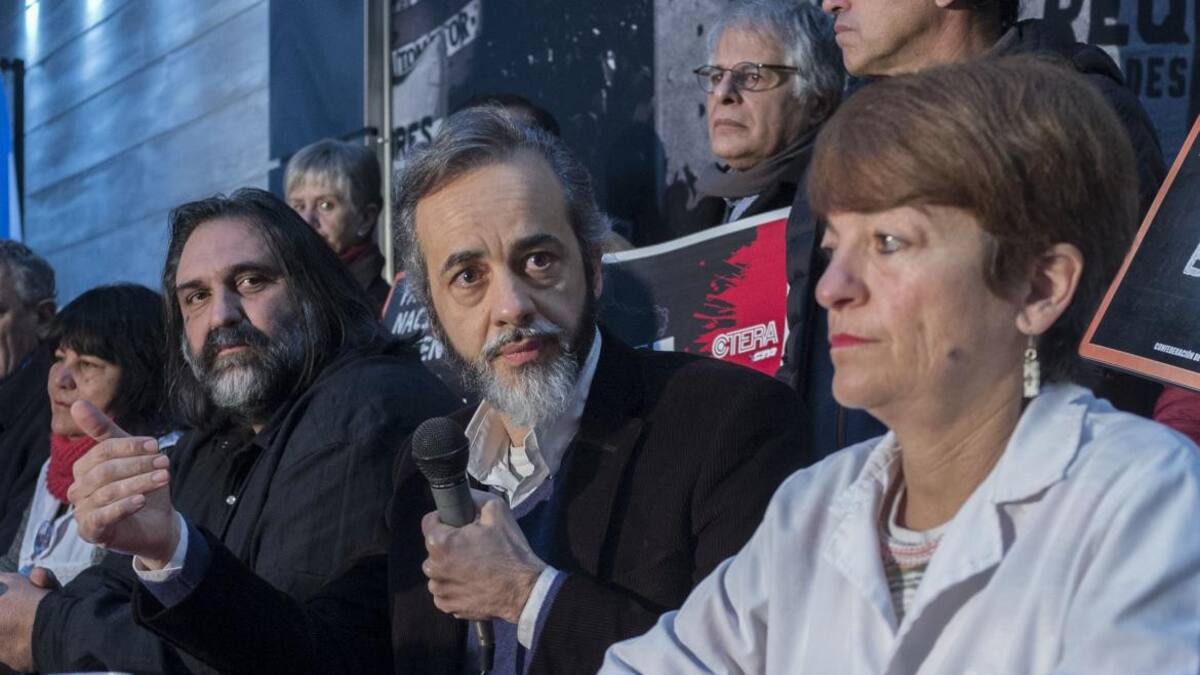 Paro docente - Roberto Baradel, Eduardo López, NA