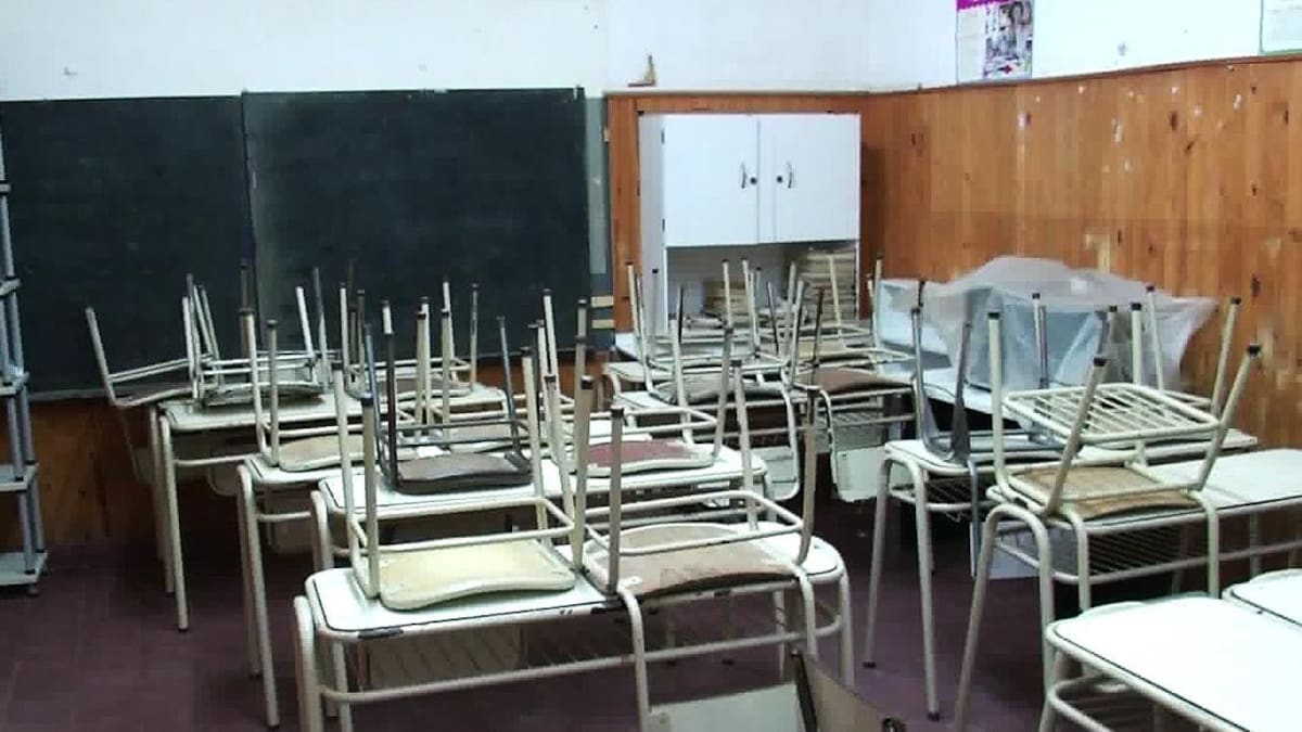 Paro docente, aula vacía