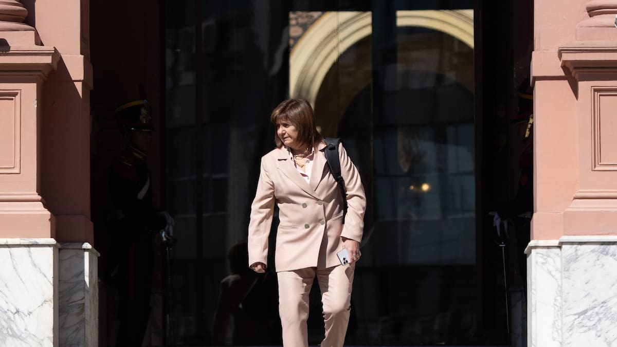 Patricia Bullrich, ministra de Seguridad, en la reunión de los principales funcionarios del gobierno de Javier Milei.