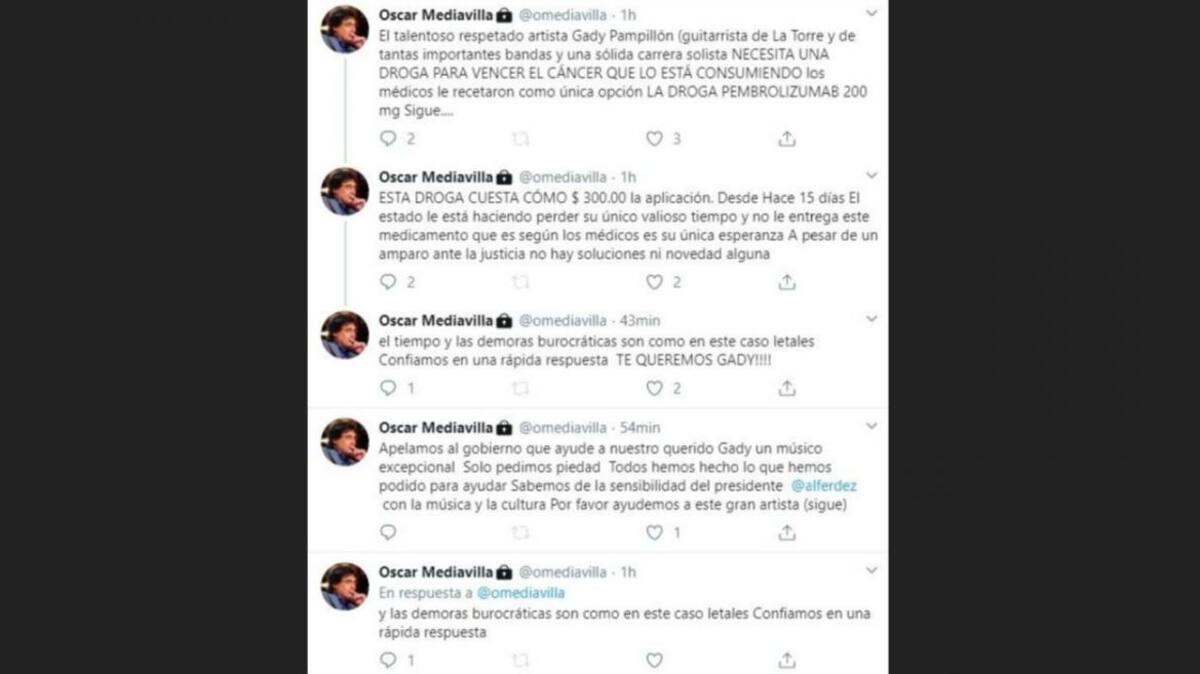 Pedido de Oscar Mediavilla por Gady Pampillón