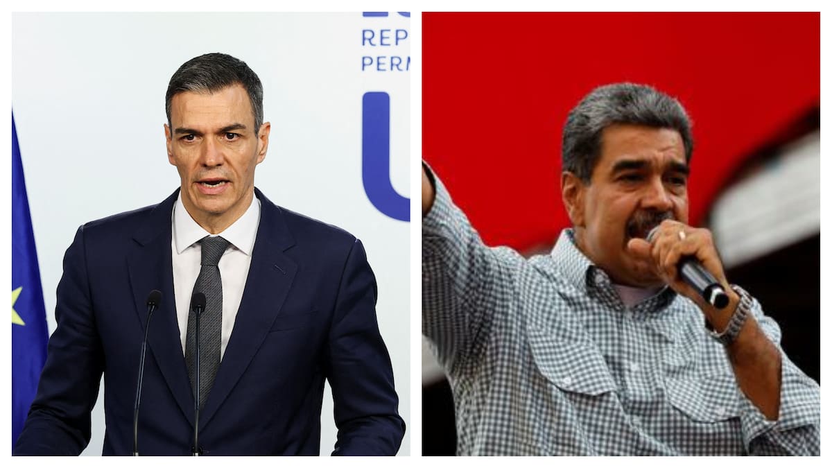 Pedro Sánchez y Nicolás Maduro.