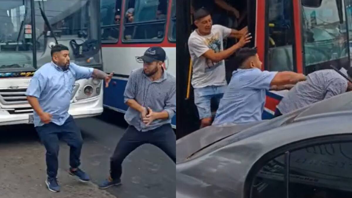 Un colectivero se agarró a trompadas con un automovilista tras discutir por un roce entre los vehículos