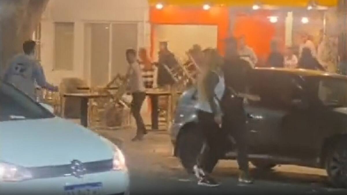 Pelea en Mendoza. Foto: captura.