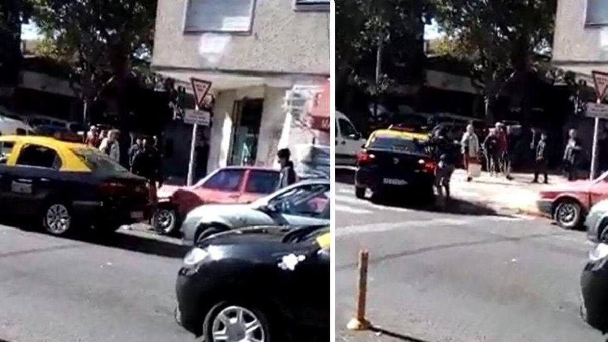 Pelea en Villa Urquiza - taxista y conductor