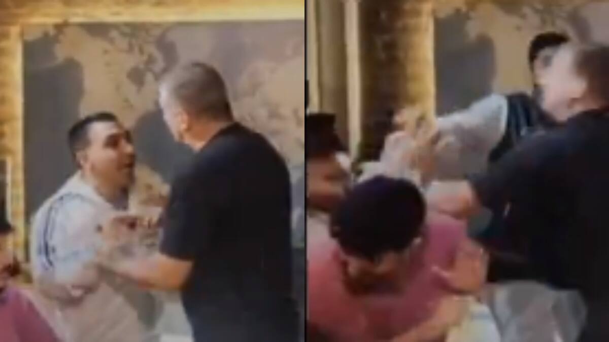 Pelea entre el Turco García y uno de los invitados de su programa. Fotos: Captura video.