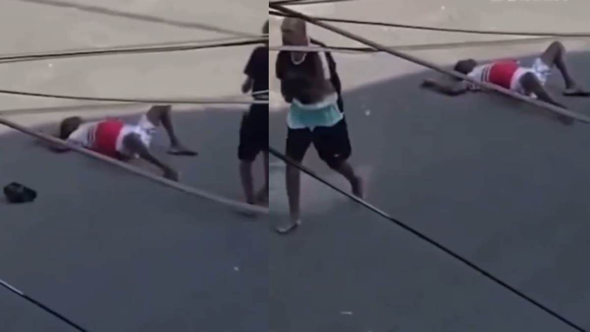 Impactante video viral: un hombre se peleó con un vendedor ambulante sin brazos y terminó noqueado