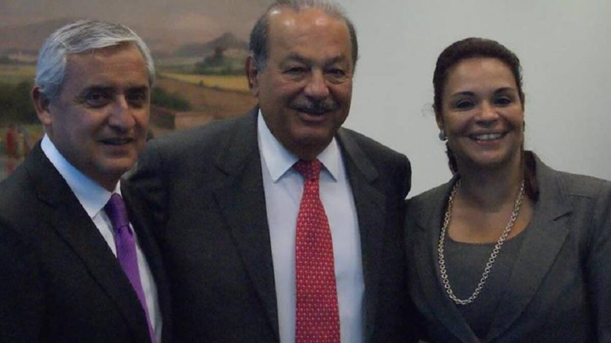 Pérez Molina, Carlos Slim y Roxana Baldetti.