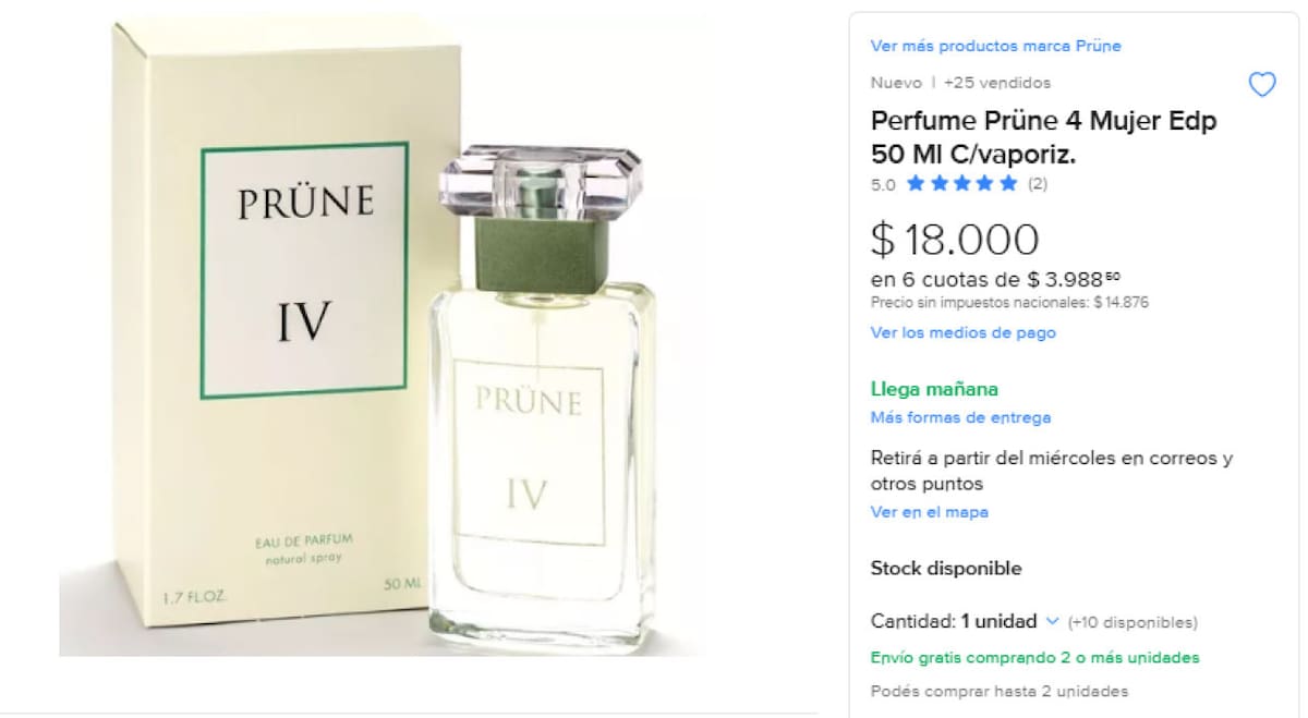 Perfumes nacionales que son dupes de importados. Foto Mercado Libre