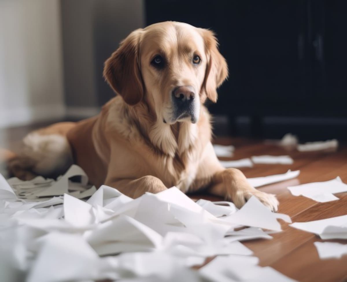 Perro estresado