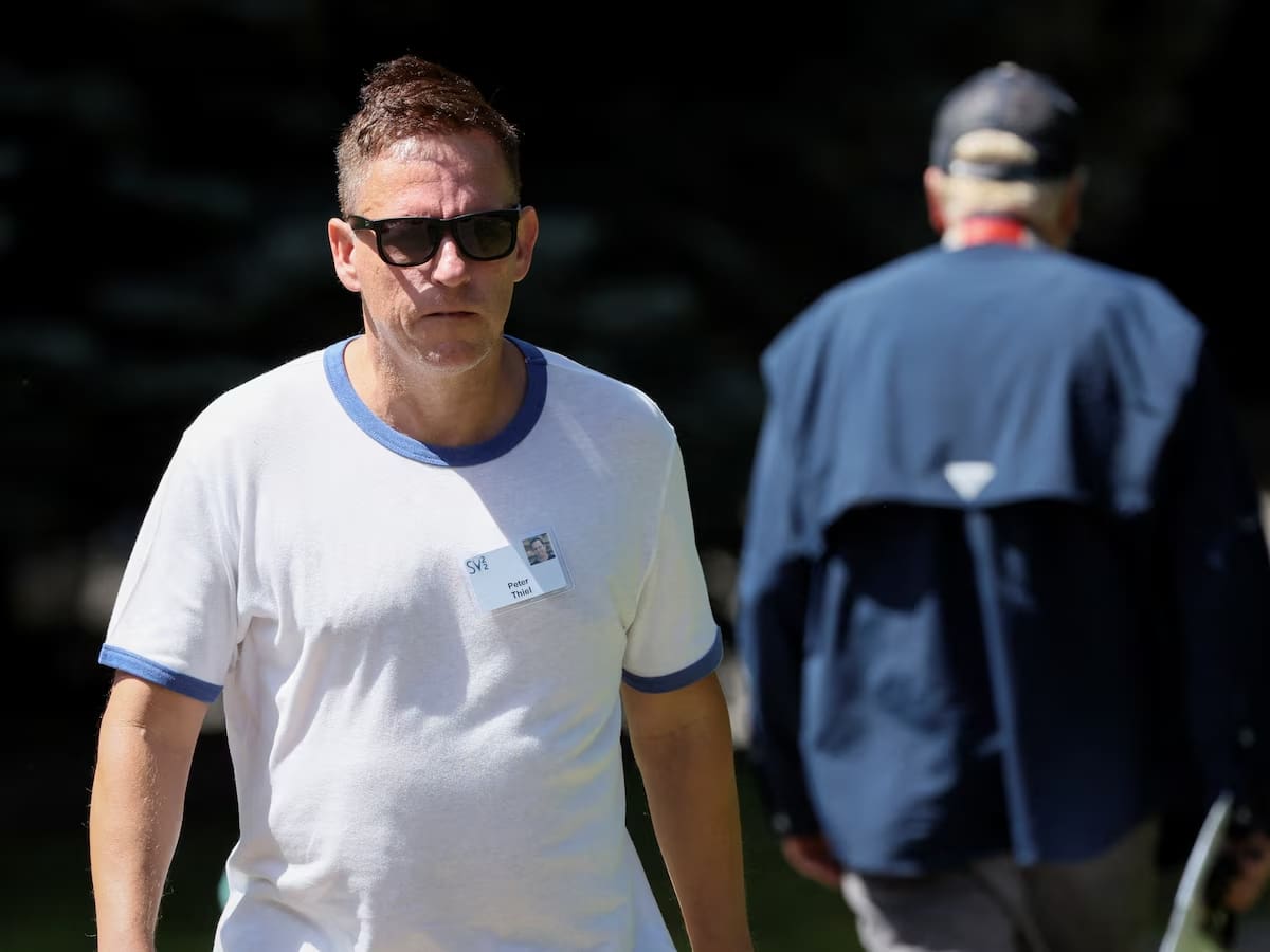 Peter Thiel durante una conferencia de medios de Allen and Co. en Sun Valley