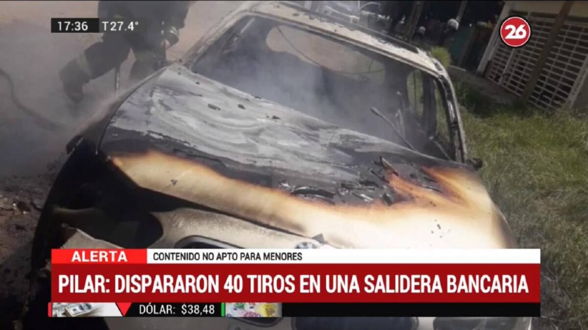 Pilar: dispararon 40 tiros en una salidera bancaria