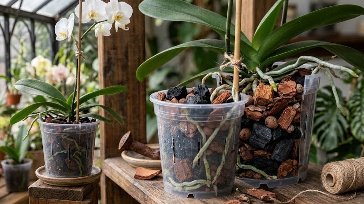 Poner 3 trozos de carbón vegetal en la maceta de la orquídea: para qué sirve y qué cuidados tener