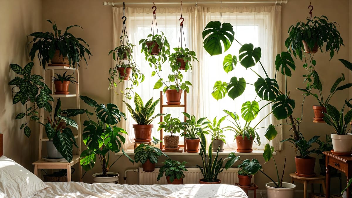 Plantas, dormitorio.