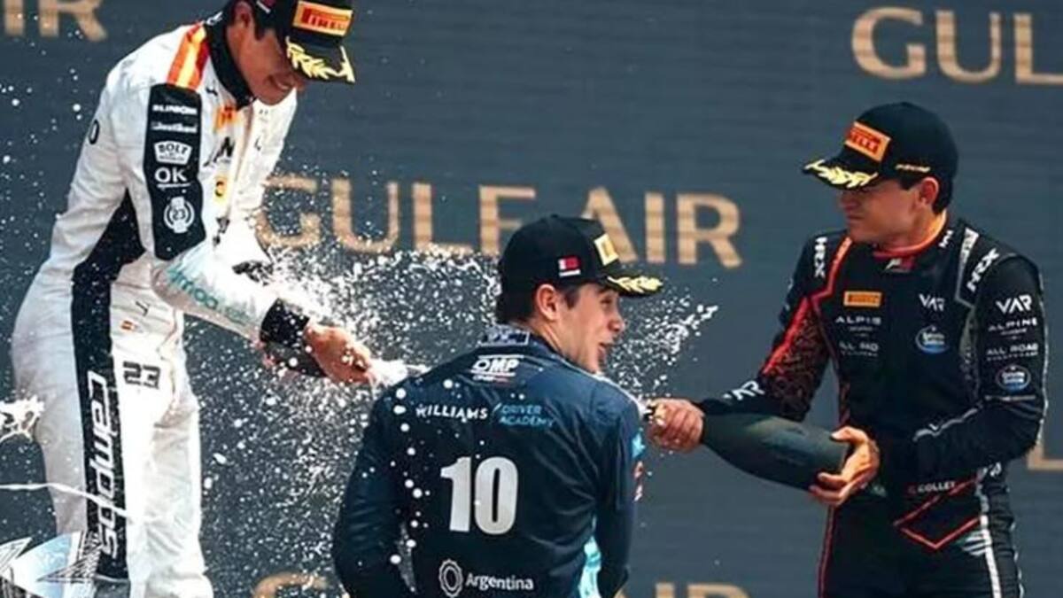 Podio de Franco Colapinto en la Fórmula 3 en Bahrein. Foto: @francollet_br.