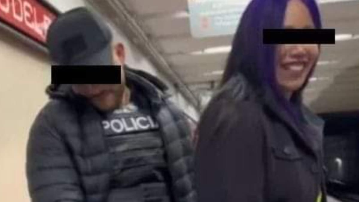 Policía suspendido por filmar contenido erótico en el subte. Foto: X.