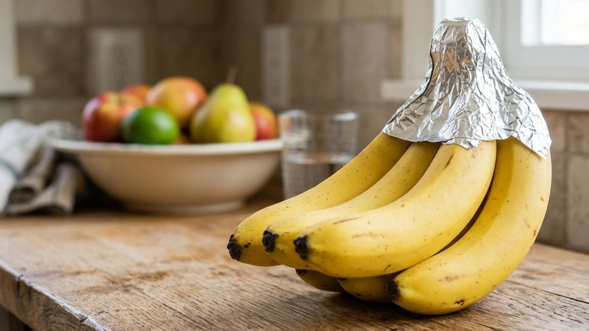 Por qué recomiendan envolver el tallo de las bananas con papel aluminio y para qué sirve