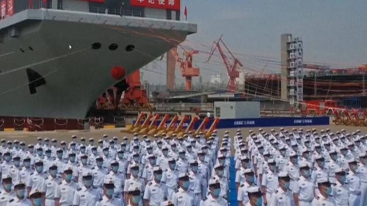 Portaaviones chino Fujian. Foto: EFE.